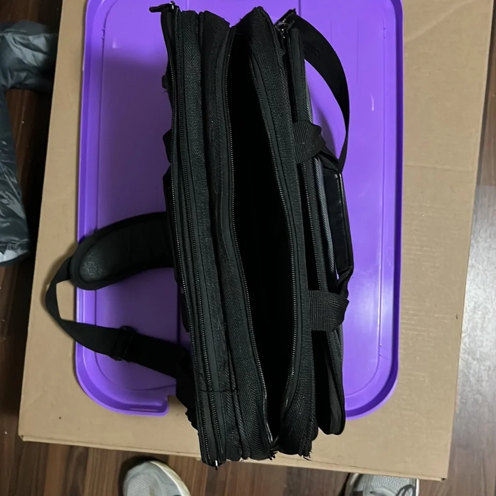 Large black soft briefcase